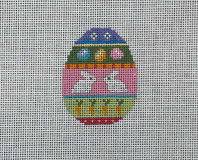 Rabbit Stripe, Small Egg (Susan Roberts Needlepoint)