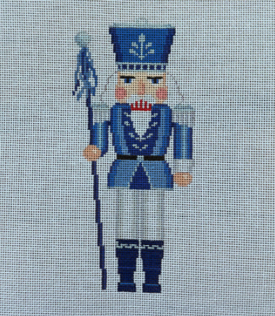 Nutcracker, Blue/White/Silver Guard (Susan Roberts Needlepoint)