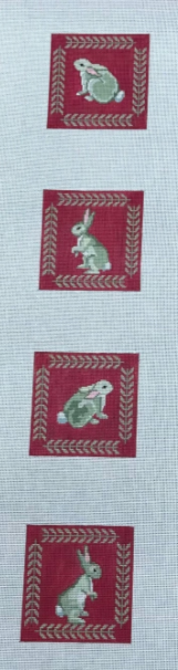 Rabbits w/Fern Border Coaster Set (Susan Roberts)