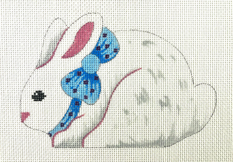 White Bunny/Blue Bow (MM Designs)