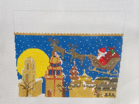 Santa over the Plaza Stocking Topper (KCN Designers)