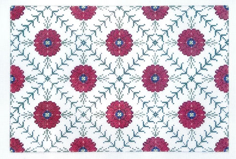 Red Poppy Lattice Pillow (KCN Designers)