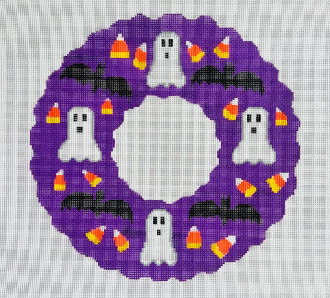 Ghost and Bat Halloween Wreath (KCN Designers)