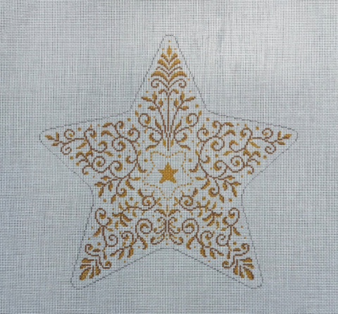 Gold Filagree Star Tree Topper (Susan Roberts Needlepoint)