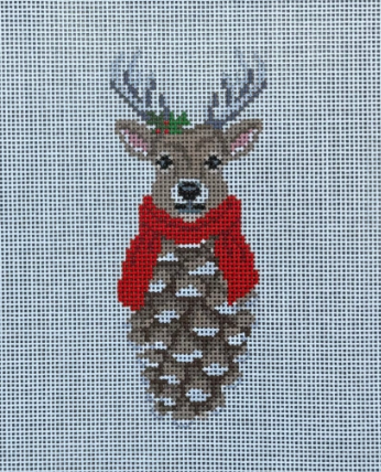 Pinecone Reindeer (Susan Roberts Needlepoint)