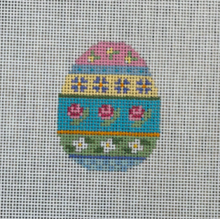 Rose Stripe, Small Egg (Susan Roberts Needlepoint)