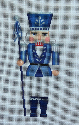 Nutcracker, Blue/White/Silver Guard (Susan Roberts Needlepoint)