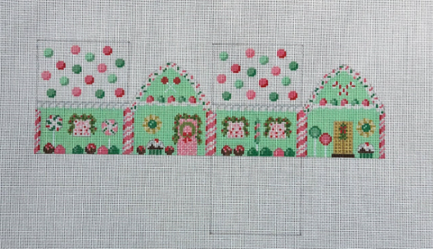 Pink & Green Mints - 3D Gingerbread House (Susan Roberts Needlepoint)