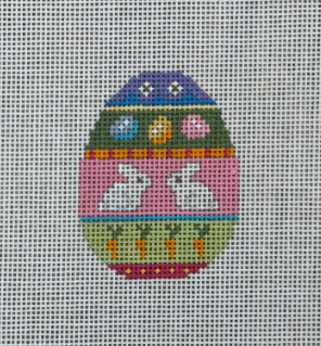 Rabbit Stripe, Small Egg (Susan Roberts Needlepoint)