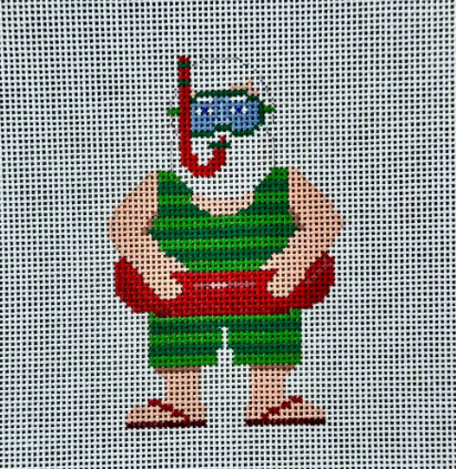 Swimming  Santa - 13M (Susan Roberts Needlepoint)