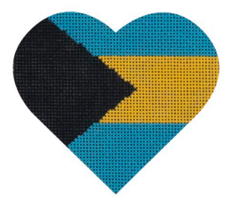 Bahamas Flag Heart (Pepperberry Designs)