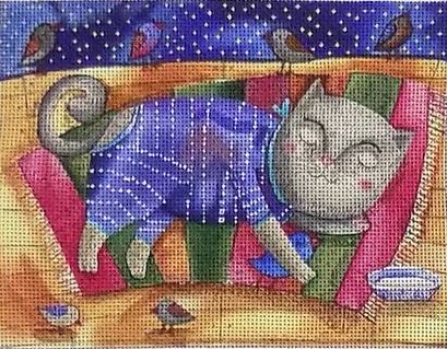 Sleeping Kitty CC-3 (Mindys Needlepoint)