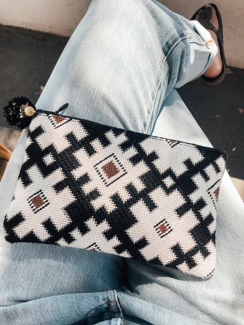 True North Geometric Clutch (Doolittle Stitchery)