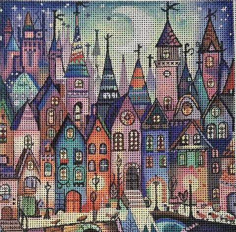 Whimsical Village 1 (Mindys Needlepoint)