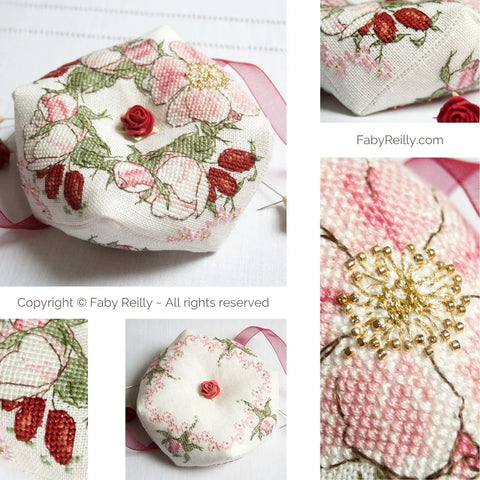 Wild Rose Biscornu (Faby Reilly)