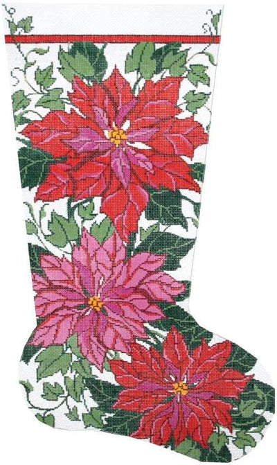 Poinsettia & Ivy Stocking (Lees Needle Arts)