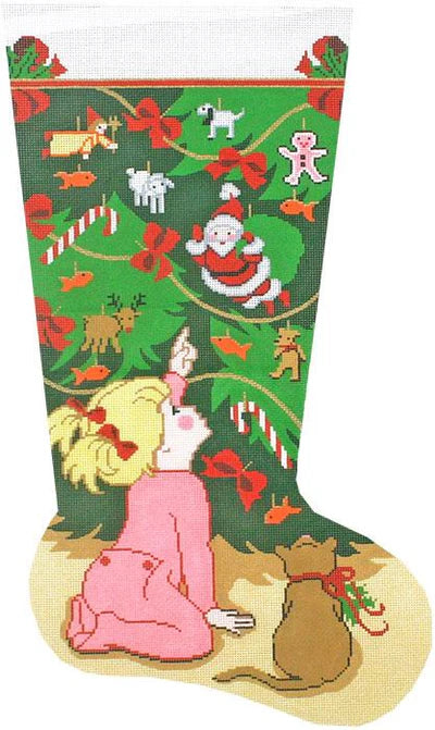 Girl By Tree Stocking (Lees Needle Arts)