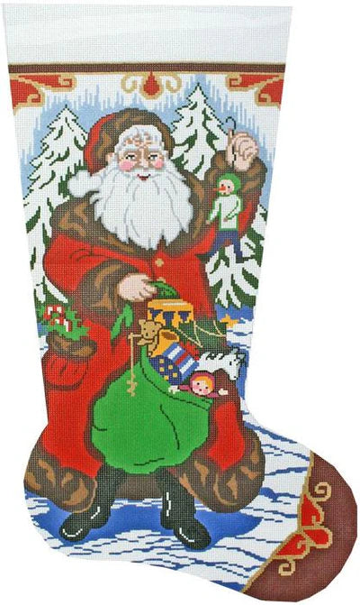 Santa w/Gifts Stocking (Lees Needle Arts)