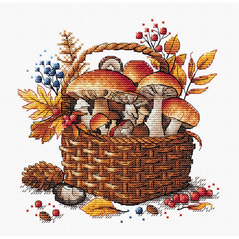 Basket of Autumn Mushrooms (AVA Stitch)
