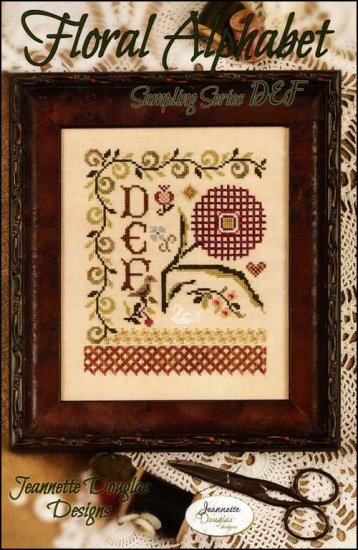 Floral Alphabet Sampling Series DEF (Jeannette Douglas)