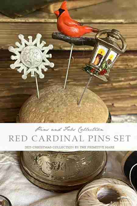 Red Cardinal Pins Set (Primitive Hare)