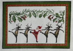 Dancing Santa and Reindeer - 18M (Kates Finepoint Designs)