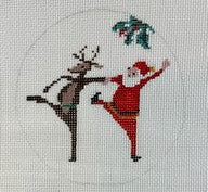 Santa and Reindeer Round (Kates Finepoint Designs)