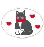 Black Cat Oval (Kathy Schenkel)