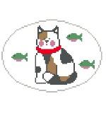 Calico Cat Oval (Kathy Schenkel)