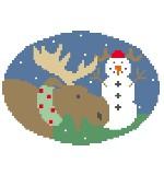 Moose w/Snowman (Kathy Schenkel)