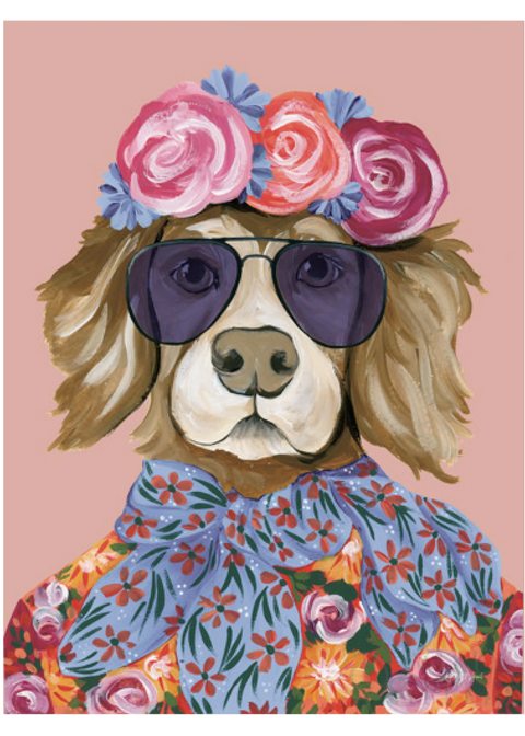 Glitzy Golden Retriever (Oasis Needlepoint)