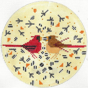 Cardinal Courtship Ornament (Charley Harper)
