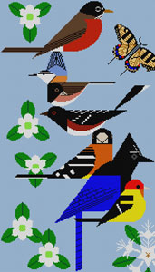 Serria Range Birds (Charley Harper)