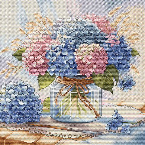 Hydrangeas in Watercolor (AVA Stitch)