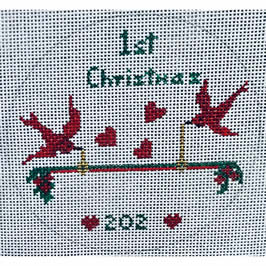 Baby's First Christmas/Red Birds (Kates Finepoint Designs)