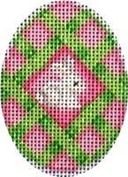 Lime Lattice/White Bunny Mini Egg (Bradley Needlepoint)