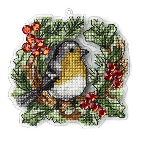 Plastic Canvas Kit - Wreath w/Bird (Wonderland Crafts)