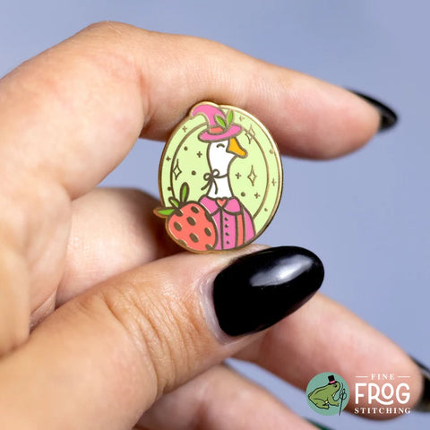 Strawberry Goose Witch Needleminder (Fine Frog Stitching)