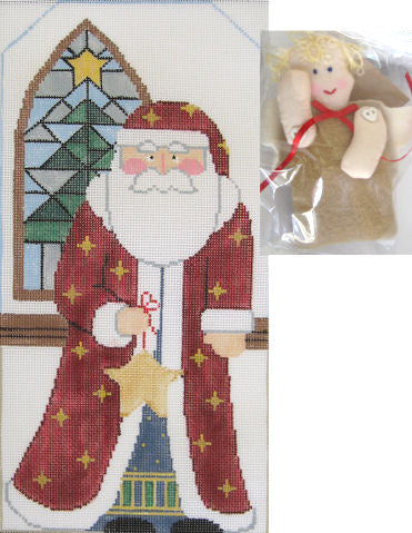 Celestial Santa w/Angel (Kathy Schenkel)