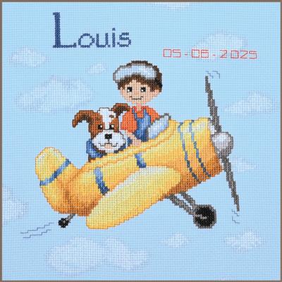 Airplane With Boy & Dog (Vervaco)