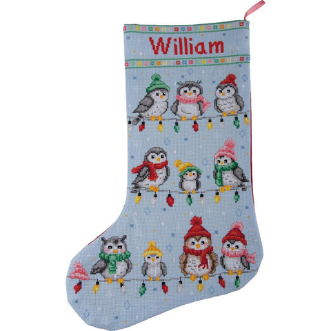 Festive Feathered Friends Stocking (Vervaco)
