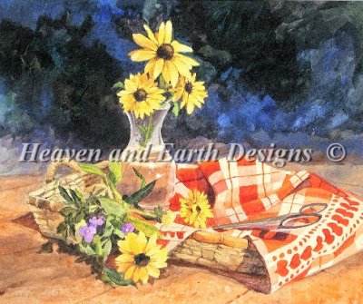 Daisys and Checkered Cloth (Roger Bansemer)