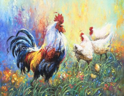 Rooster and Hens (Vickie Wade)
