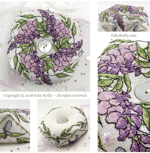 Wisteria Biscornu (Faby Reilly)