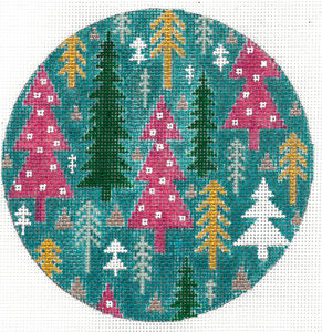 Stylized Trees on Teal (Meredith Collection)