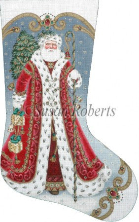 Elegant Santa Stocking - 18ct