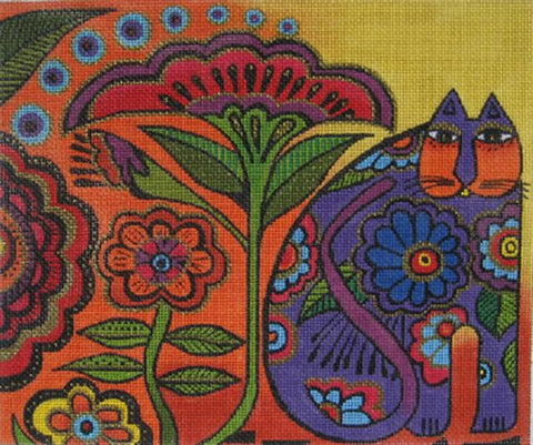 Purple Cat with Flower