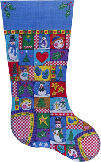 Snowman Patchwork Stocking