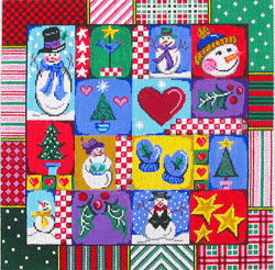 Patchwork Square, with Snowman Pillow