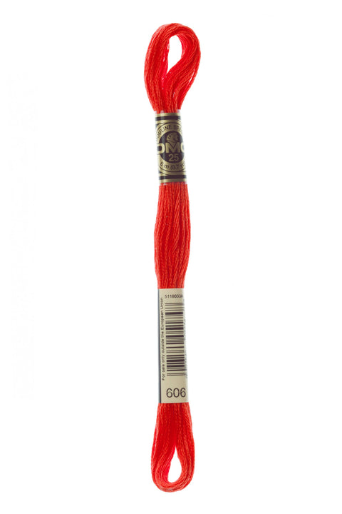 DMC606-Bright Orange-Red - DMC Floss